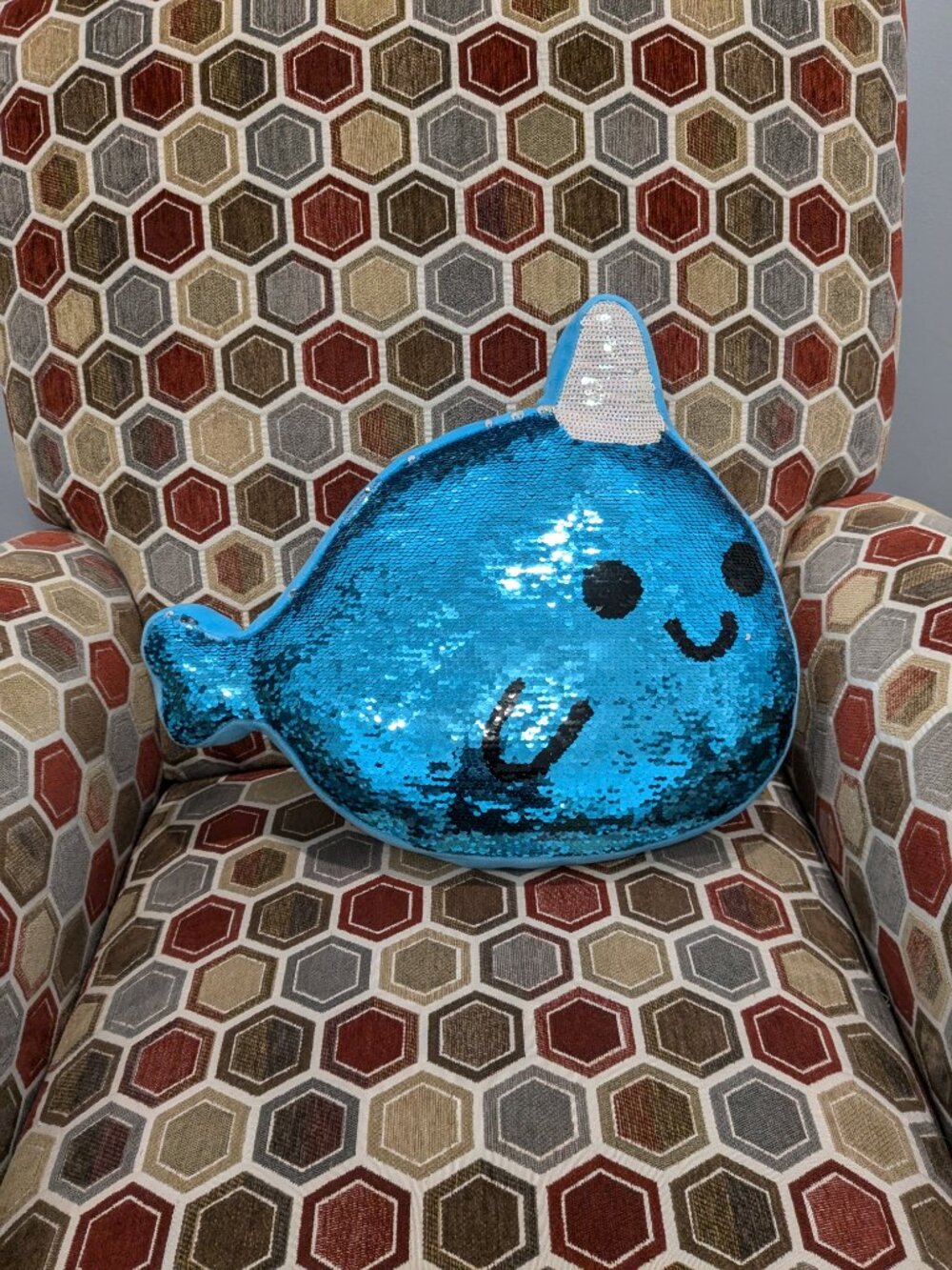 🛍️ BUNDLE ONLY | Justice Narwhal Flip Sequin Plush Pillow